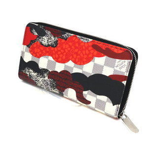 Louis Vuitton Zippy Wallet Damier Canvas Azur White Black LV Zip Long